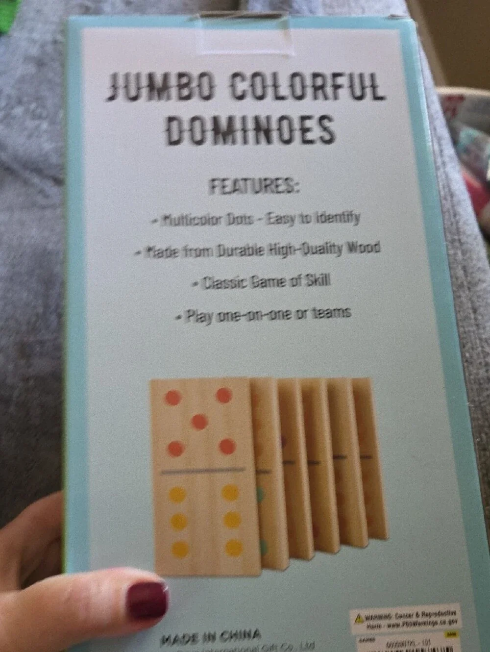 Jumbo Colorful Wooden Dominoes - Multicolor
